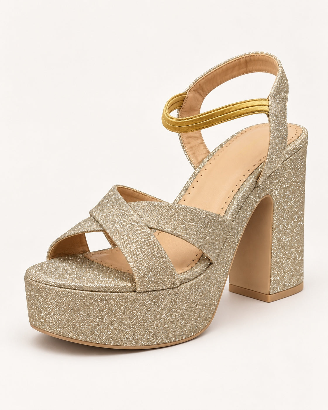 Shiny Platform Block Heels