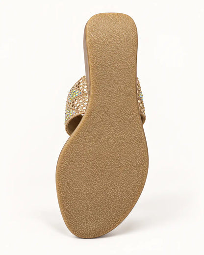 Embellished Toe-Loop Wedges