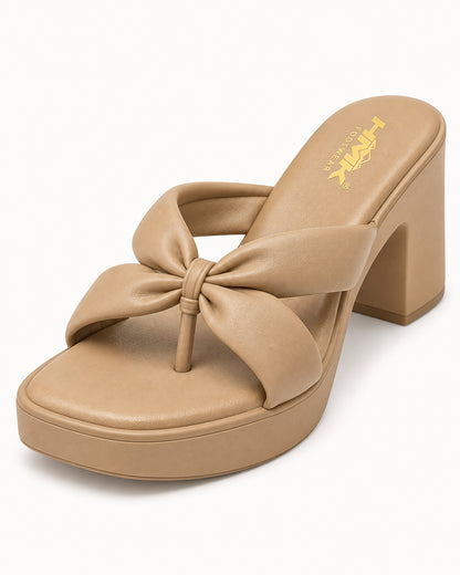 Cross Belt Platform Block Heels