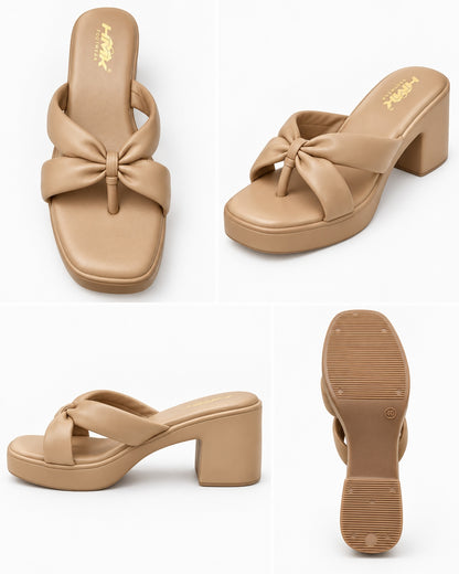 Cross Belt Platform Block Heels