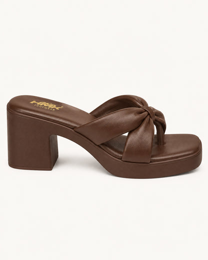 Cross Belt Platform Block Heels