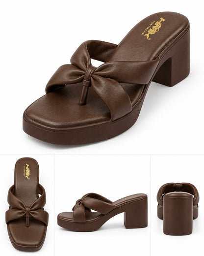 Cross Belt Platform Block Heels