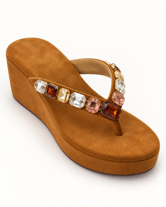 Embellished Thong Wedges