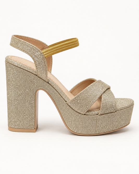 Shiny Platform Block Heels