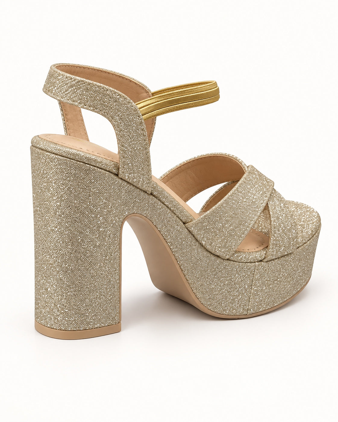 Shiny Platform Block Heels