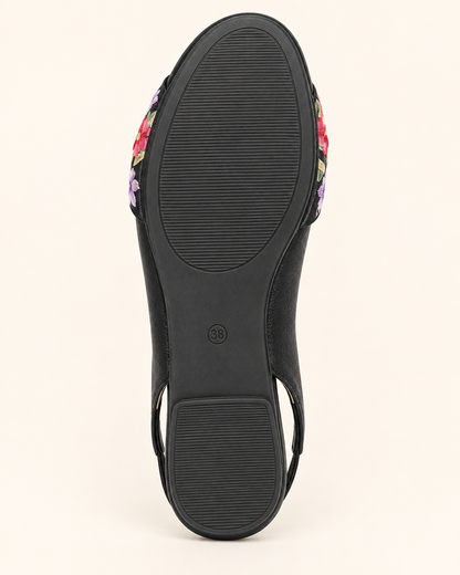 Embroidered Bow Mules