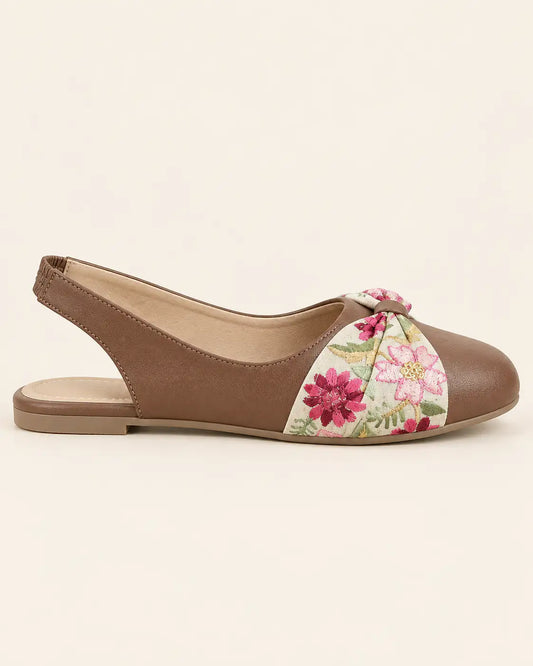 Embroidered Bow Mules